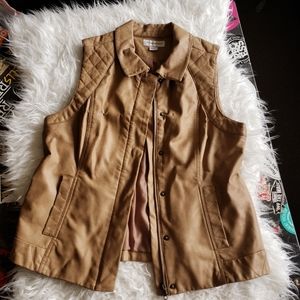 Tan leather vest